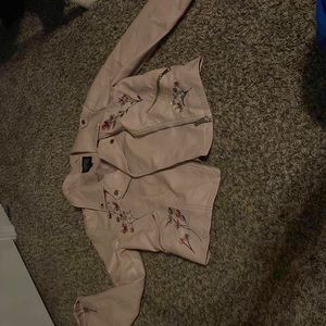 Light pink leather jacket